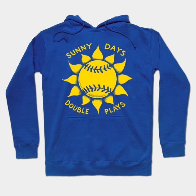 CUTE SOFTBALL BASEBALL SUNNY DAYS AND DOUBLE PLAYS SUNFLOWER Hoodie by TeeCreations